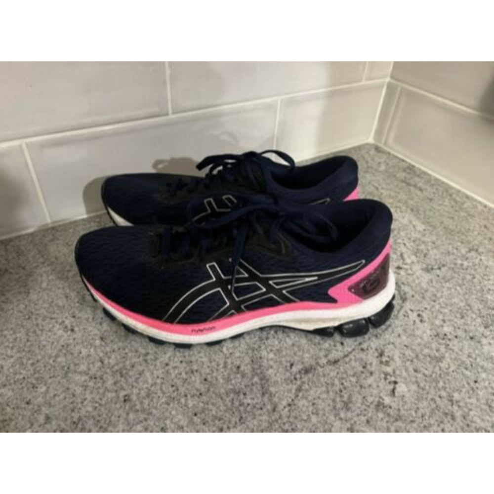 ASICS GT1000 8.5 1012A651 FLYTEFOAM DUOMAX RUNNING  WOMEN'S SIZE Navy Pink White